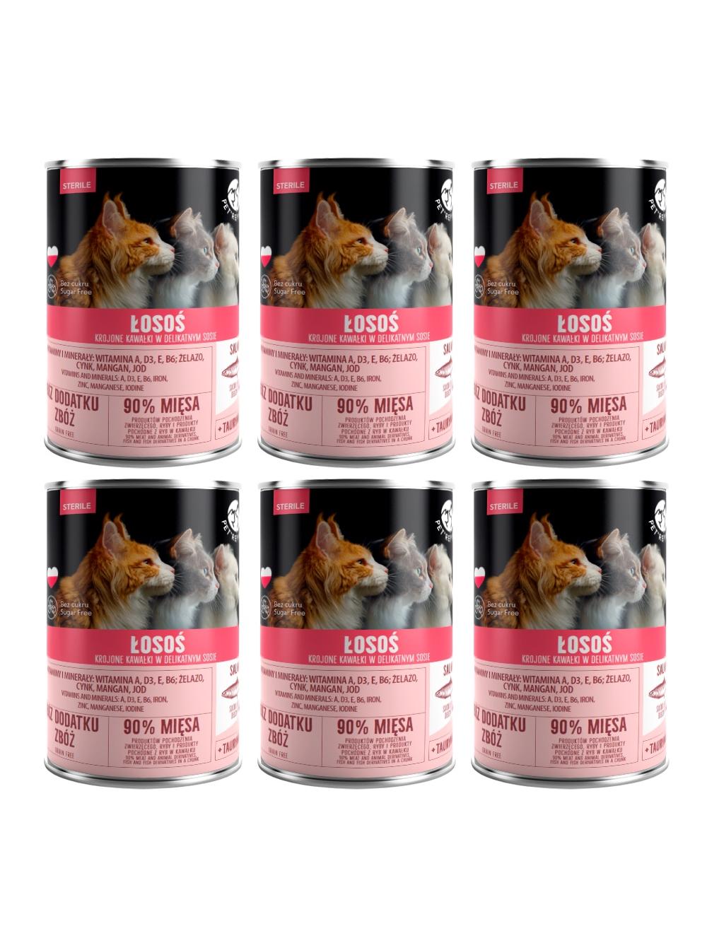 PetRepublic kawałki w sosie z łososiem (steril) 6x400g