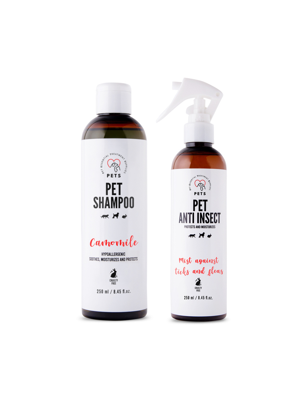 PET Shampoo Camomile_Szampon Rumiankowy 250ml Hypoallergenic + PETS ANTI INSECT - skuteczna ochrona przeciw kleszczom, pchłom oraz innym owadom 250ml