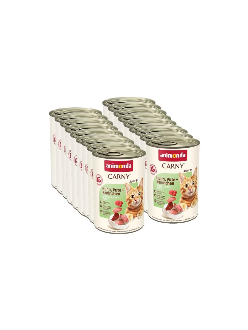 ANIMONDA Cat Carny Adult smak: wołowina indyk i królik 18x400g