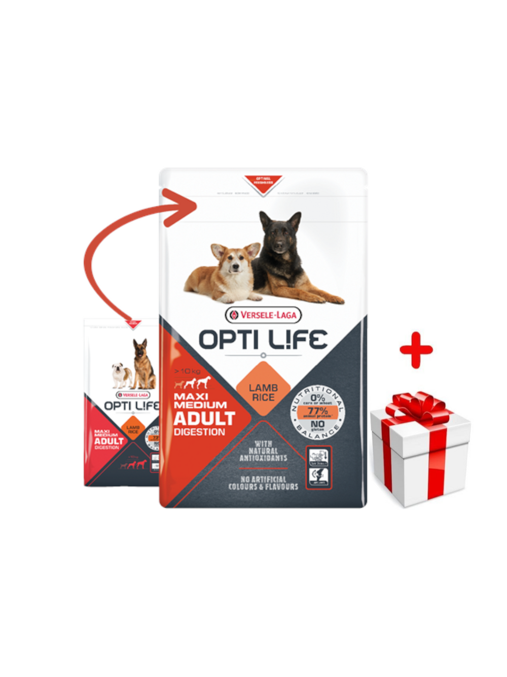 VERSELE-LAGA Opti Life Adult Digestion Medium&Maxi 12,5kg + niespodzianka dla psa GRATIS!