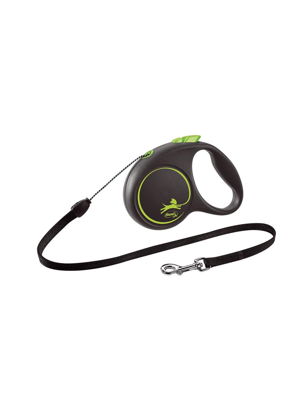 FLEXI Smycz oryginalna Black Design zielona S - 5m do 12kg - linka