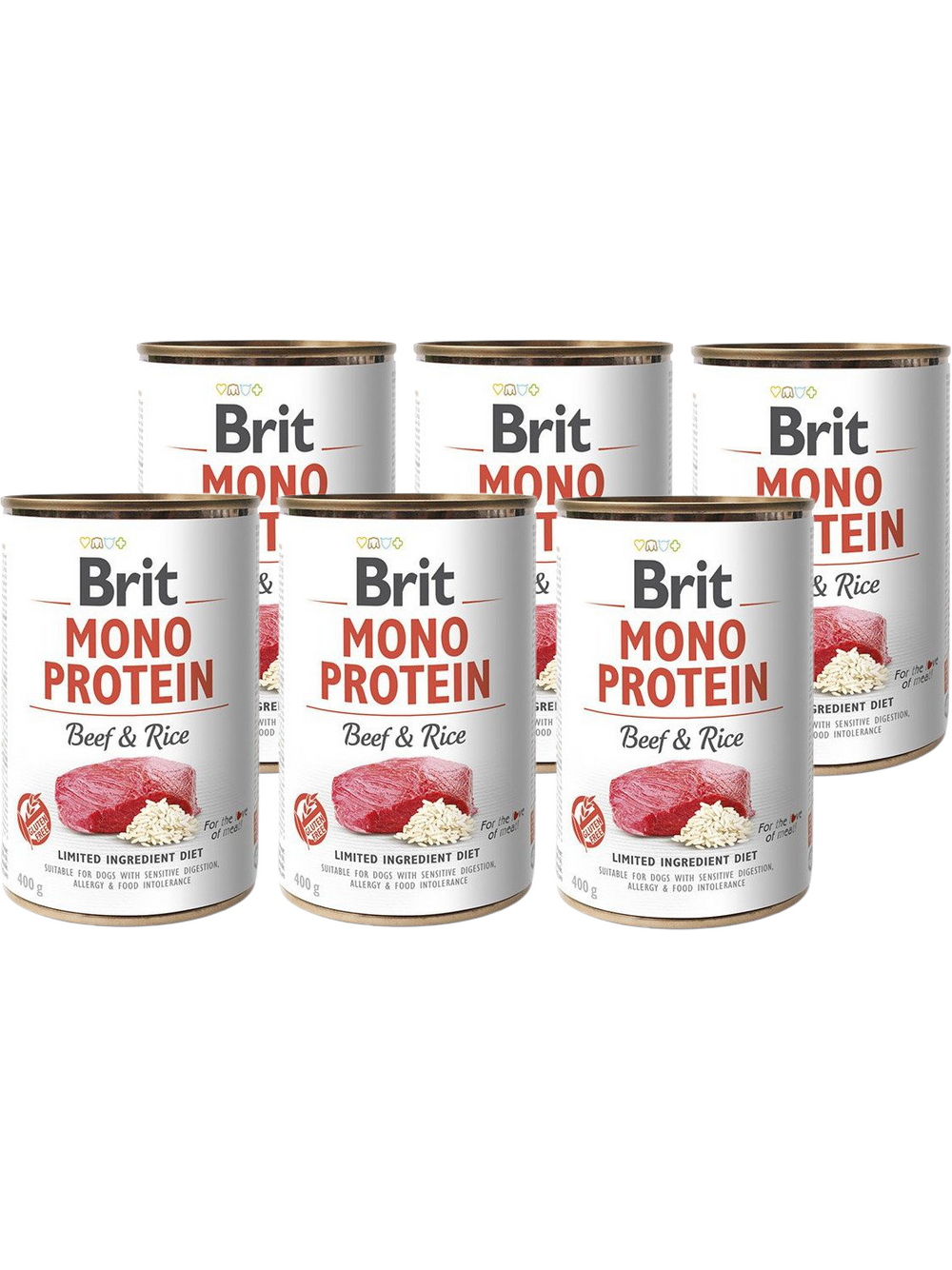 BRIT MONO PROTEIN BEEF & BROWN RICE 6x400g