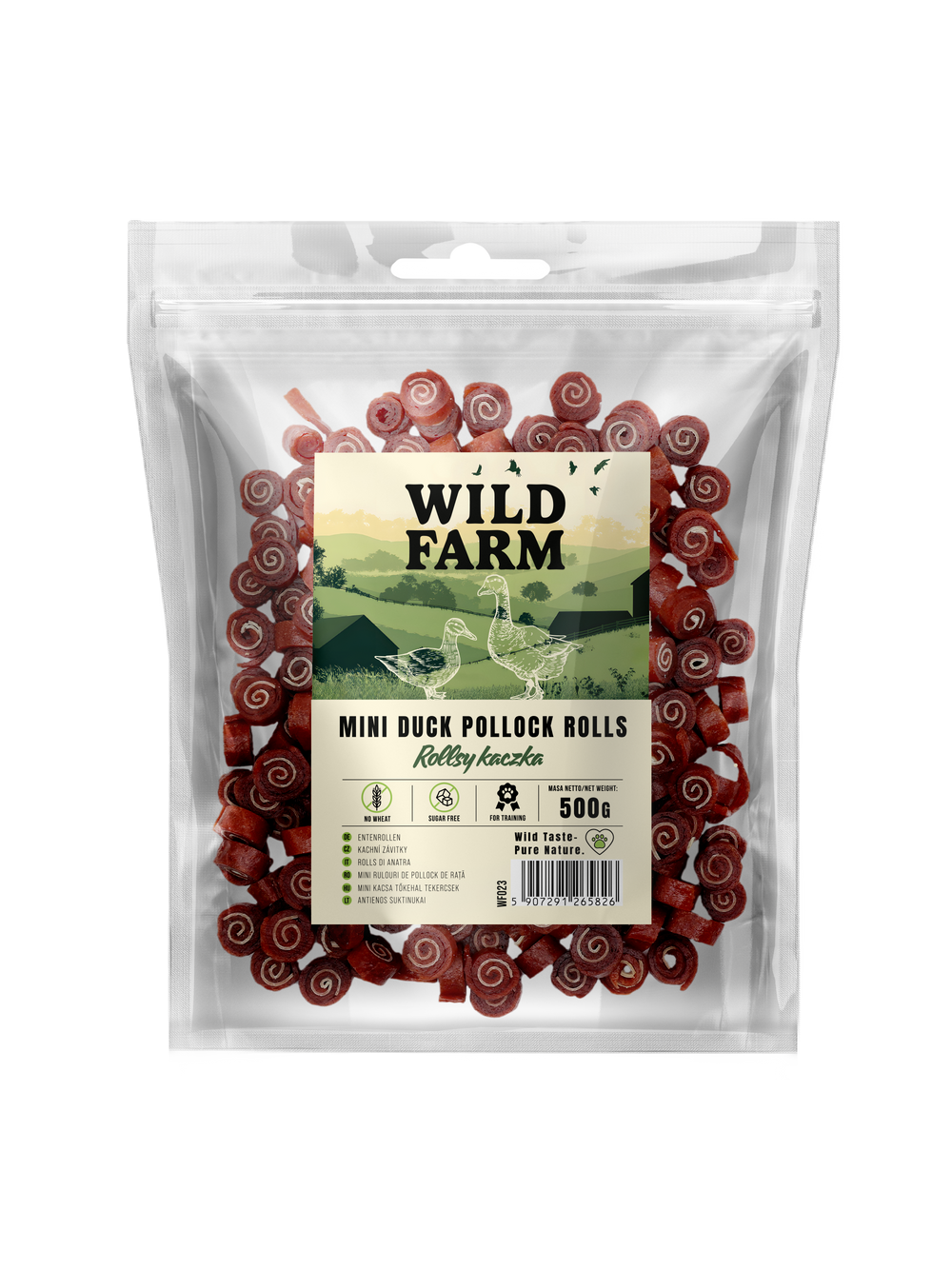WILD FARM rollsy kaczka 500g przysmak dla psa