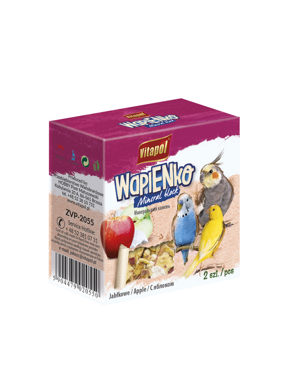 VITAPOL Wapienka dla ptaków jabłkowe 2szt.