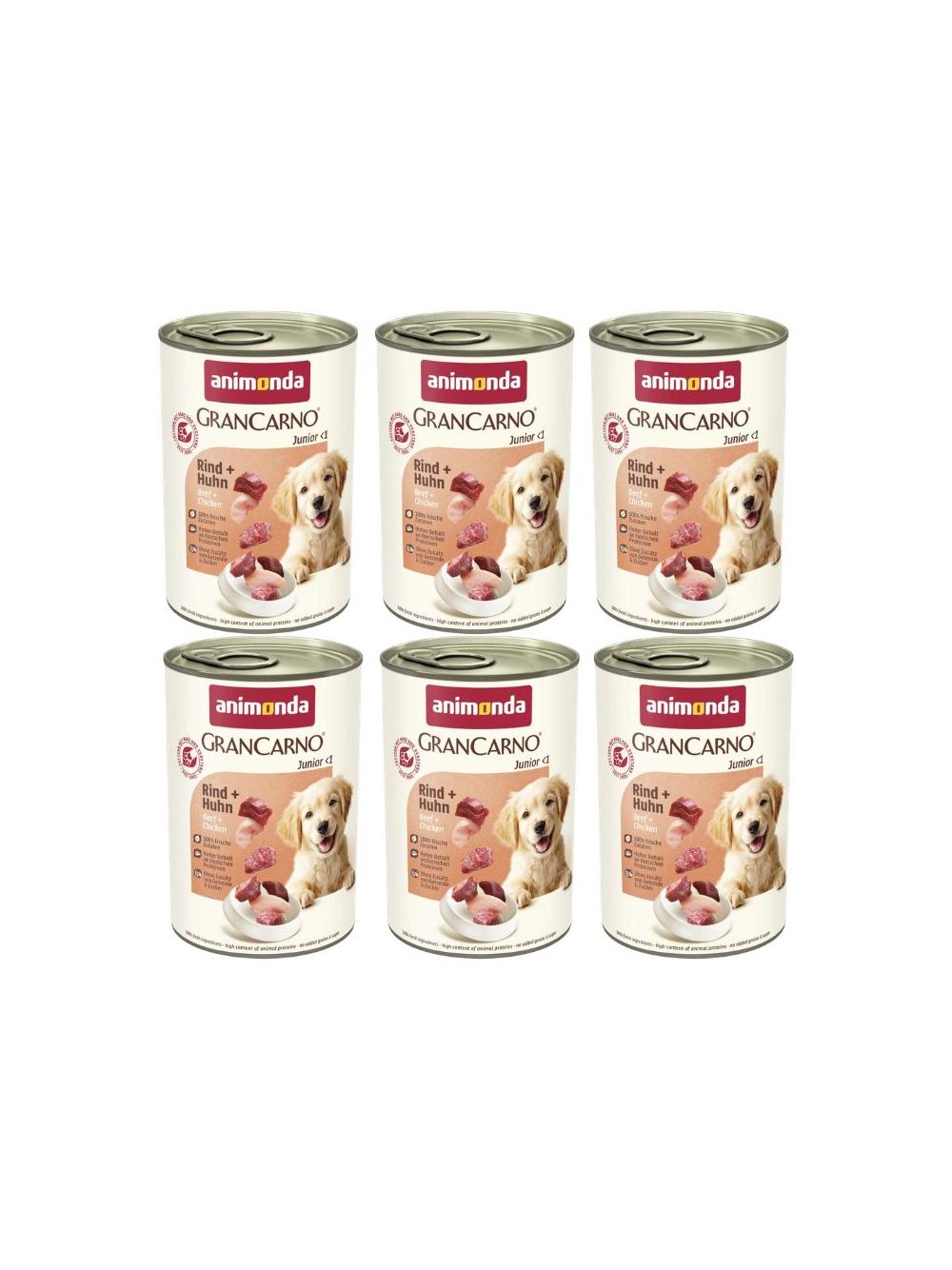ANIMONDA GranCarno Junior smak: Wołowina + kurczak 6x400g