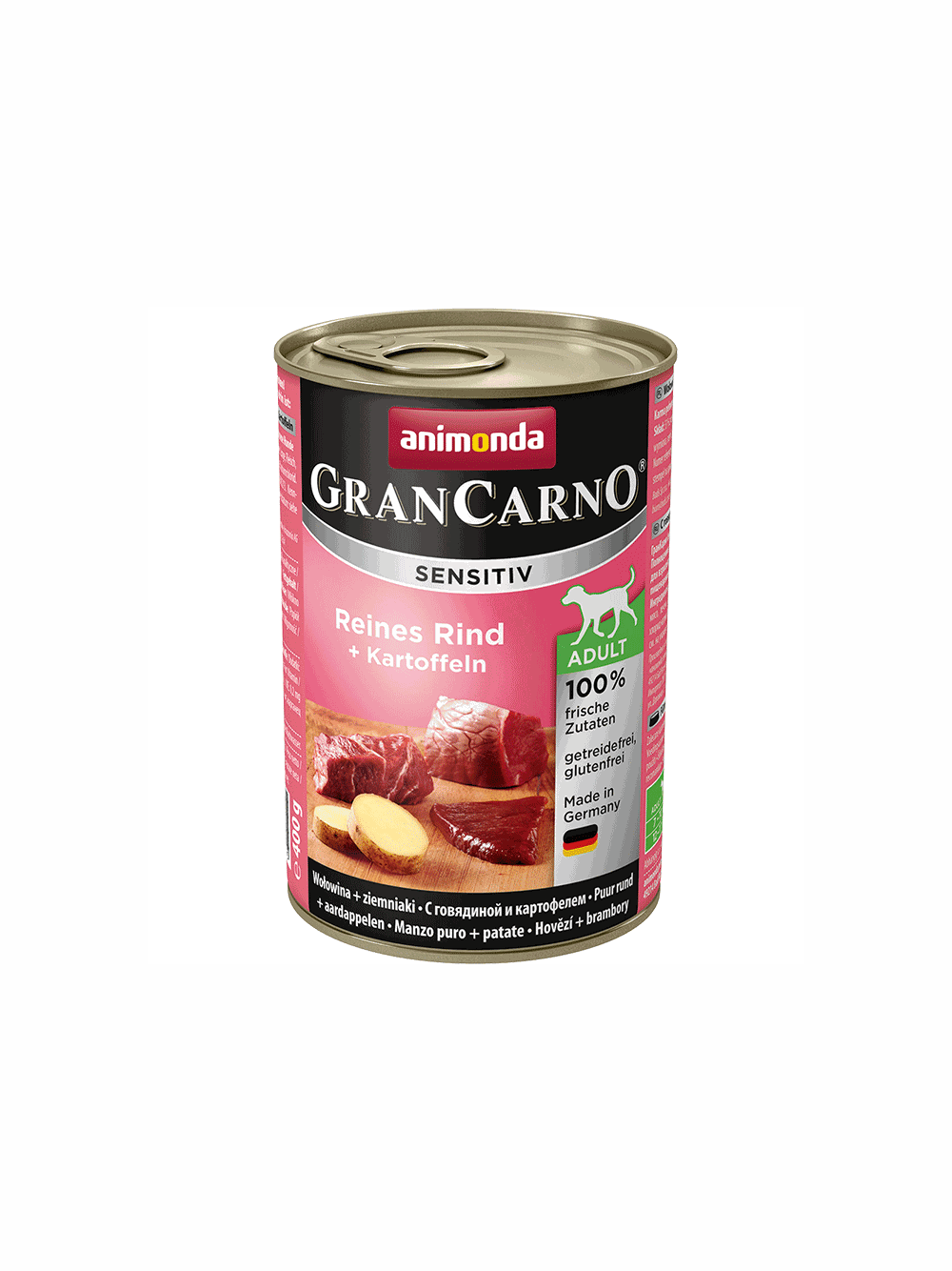 ANIMONDA GranCarno Sensitiv  Adult Dog smak: Wołowina, Ziemniaki 12x400g