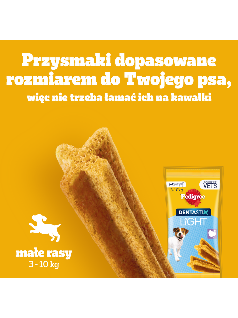 Pedigree Dentastix Light Dental Chews Małe rasy Przysmaki dla psów 7 szt - 58g