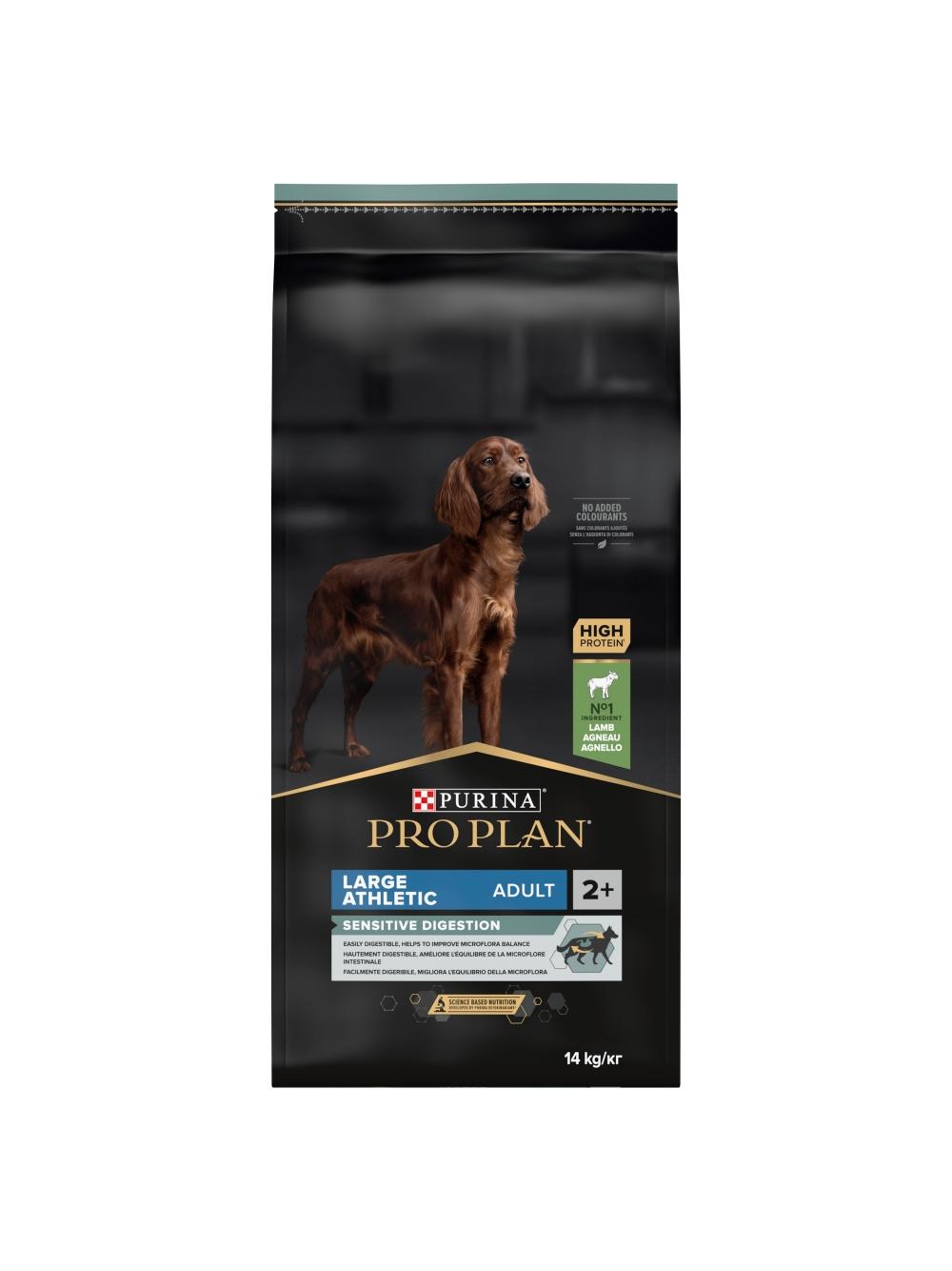 PRO PLAN Sensitive Digestion Large Athletic Adult Karma dla psów bogata w jagnięcinę 13,7 kg / Opakowanie uszkodzone (8406) !!!