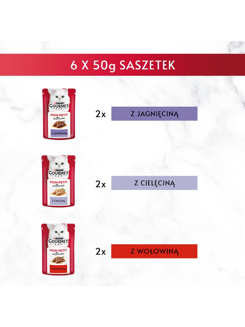 GOURMET mon Petit Pokarm dla kotów - MIX Mięsny 48x50g