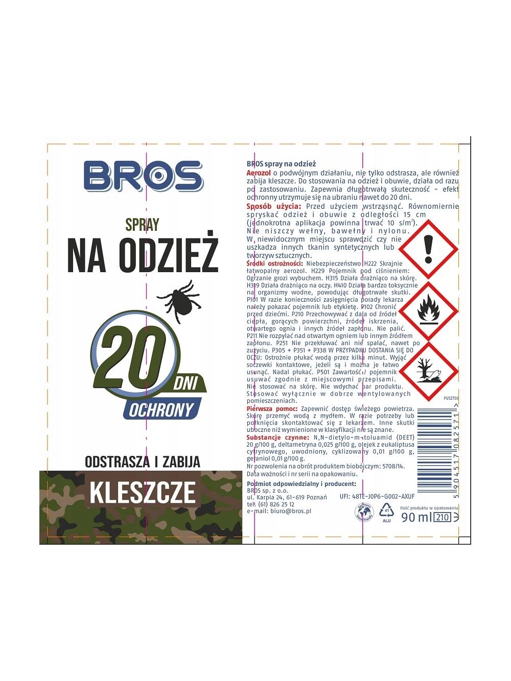 BROS - Spray na odzież 90ml