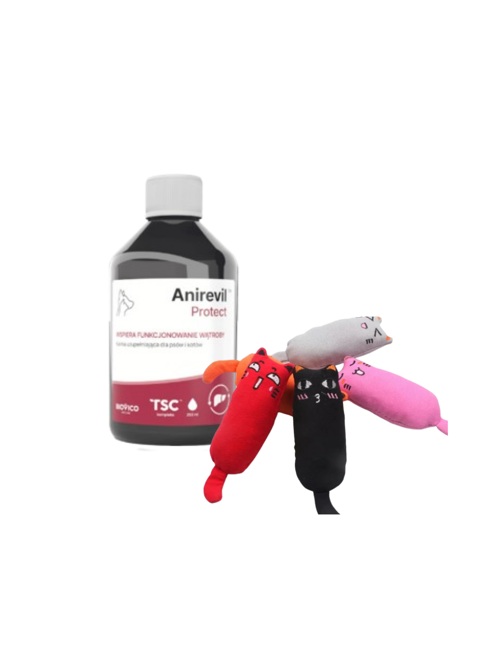 BIOVICO Anirevil Protect 250ml + 	NUXIE® Zabawka dla kota pluszowa, piszcząca + kocimiętka 15cm GRATIS!