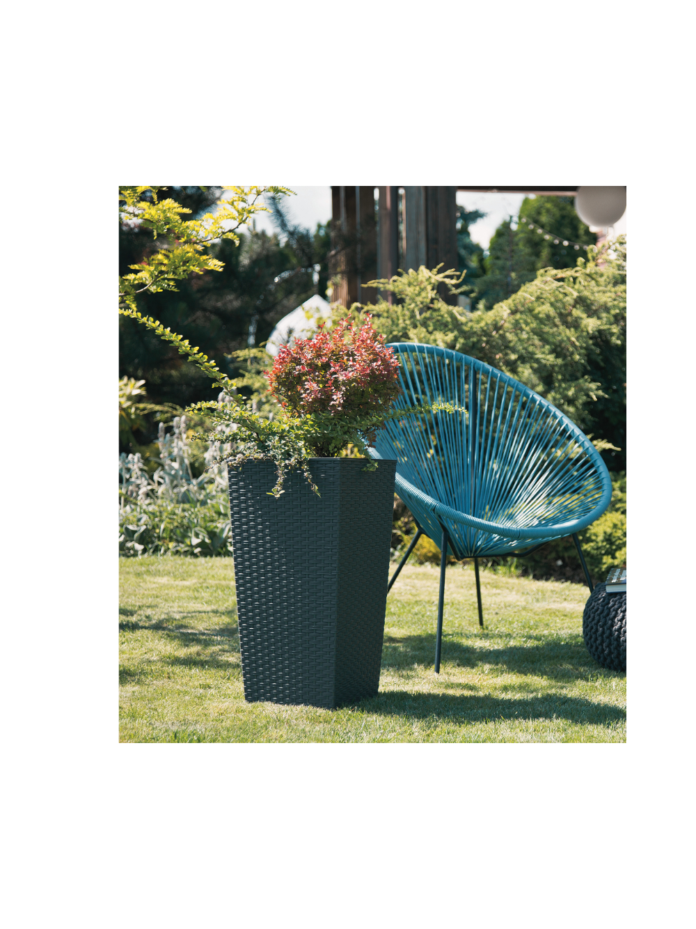 Donica FINEZJA 250x250 rattan - grafit metalik