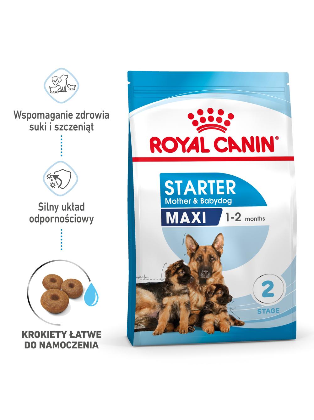 ROYAL CANIN Maxi Starter Mother&Babydog 15kg karma sucha dla suk w ciąży i okresie laktacji oraz szczeniąt, od 4 do 8 tygodnia życia, ras dużych