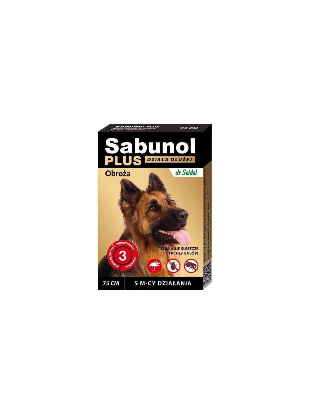 Sabunol Plus - Obroża przeciw pchłom i kleszczom dla psa 75cm+TRIXIE Szczypce do usuwania kleszczy 9cm