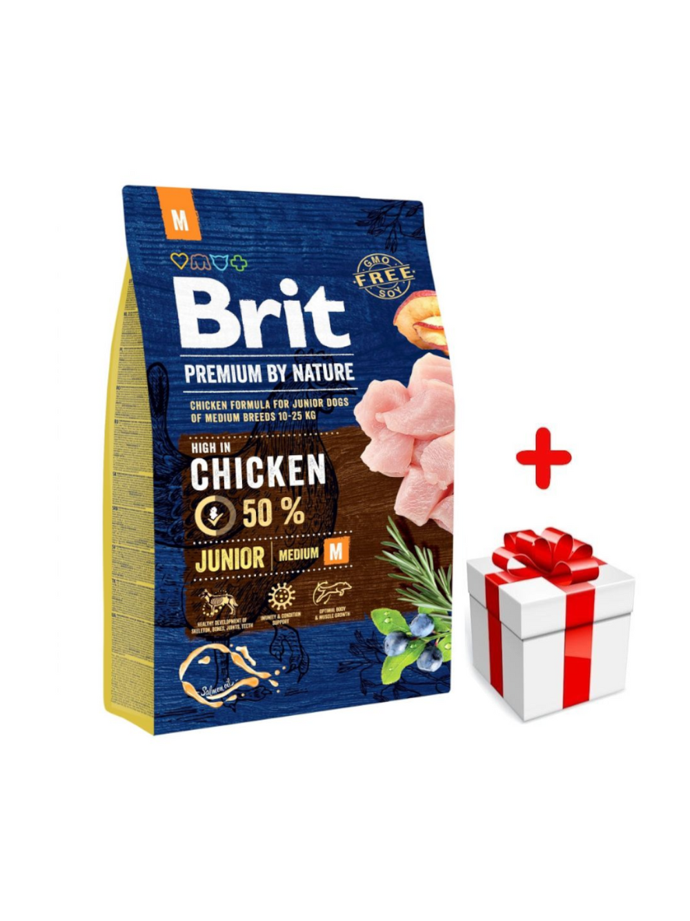 BRIT Premium By Nature Junior M 3kg + niespodzianka dla psa GRATIS!