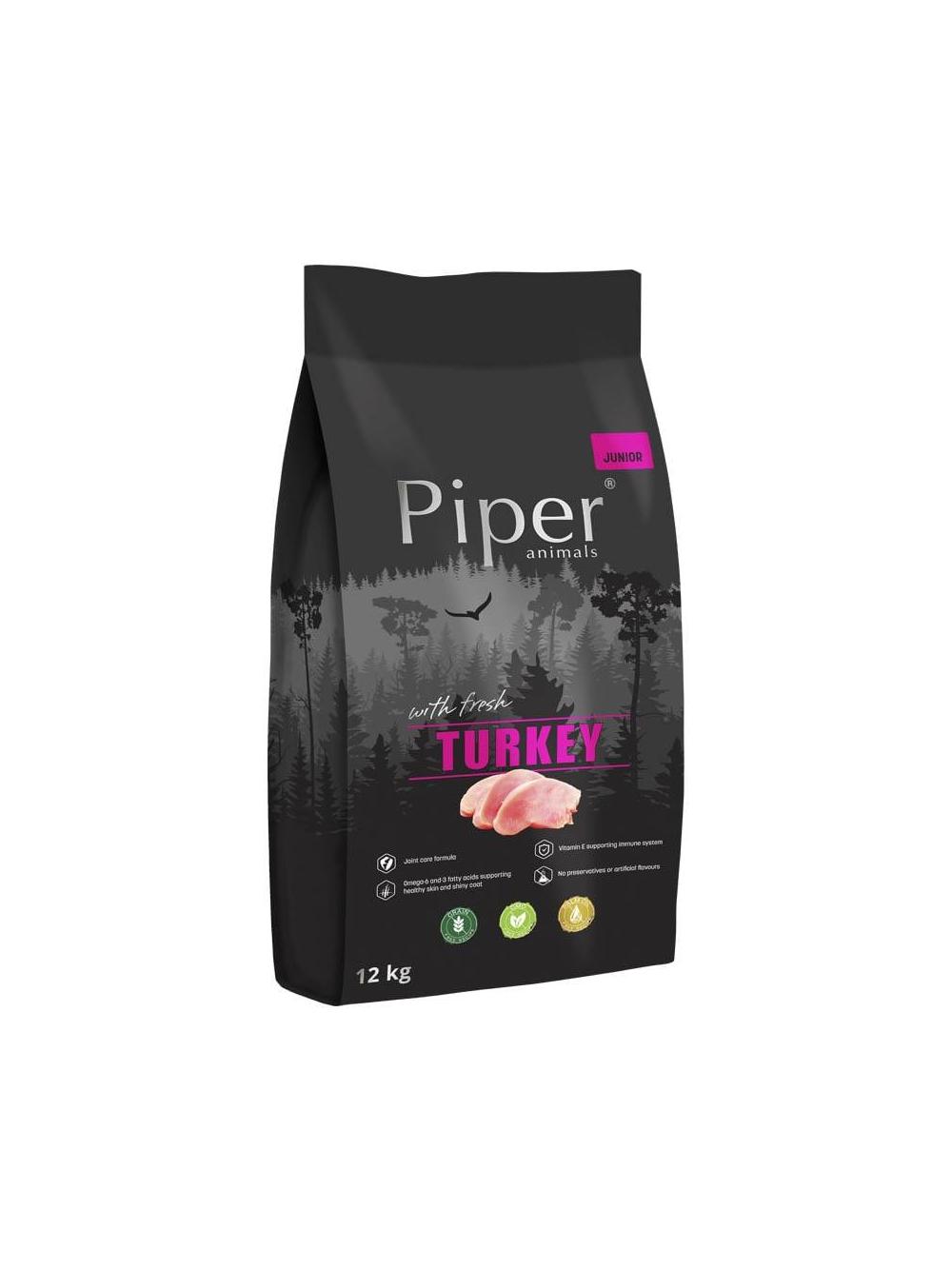 DOLINA NOTECI Piper Animals Junior z indykiem 12kg