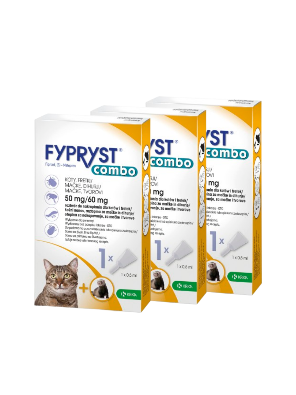 KRKA Fypryst Combo Kot 50mg-60mg/0,5ml 3szt
