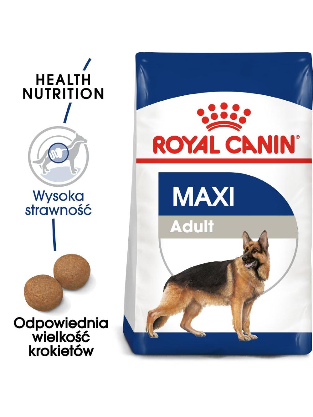 ROYAL CANIN®   Maxi Adult 14,8 kg karma sucha dla psów dorosłych, do 5. roku życia, ras dużych Opakowanie uszkodzone (8611,9387)  !!!!