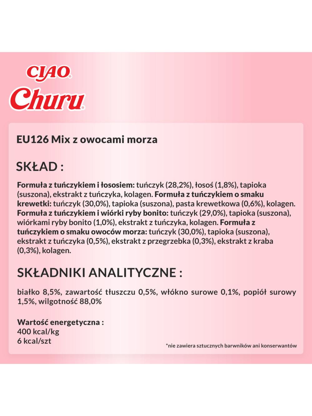 INABA  Churu dla kota - mix z Owocami Morza 20x14g