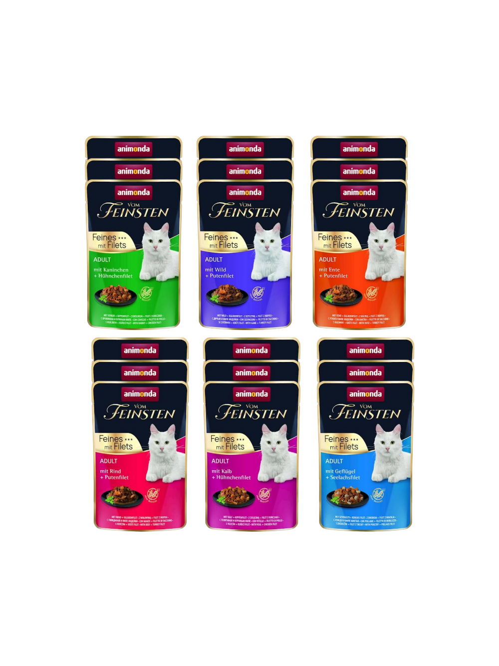 ANIMONDA Cat Vom Feinsten Adult Mix smaków 18x85g