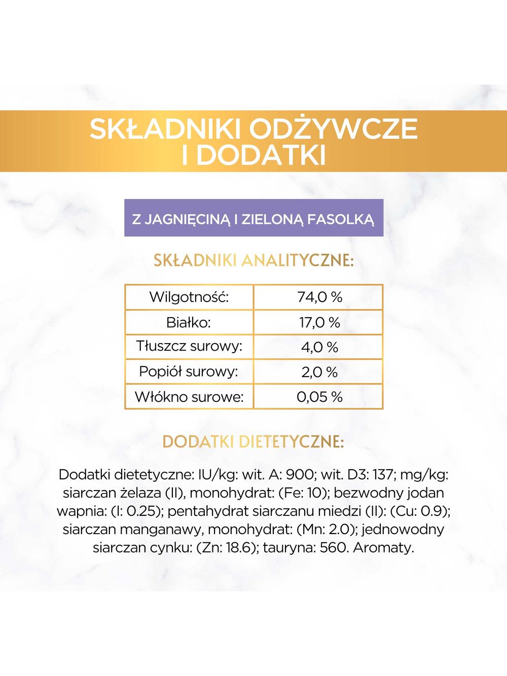Purina Gourmet Gold Savoury Cake z jagnięciną i zieloną fasolką 72x85g