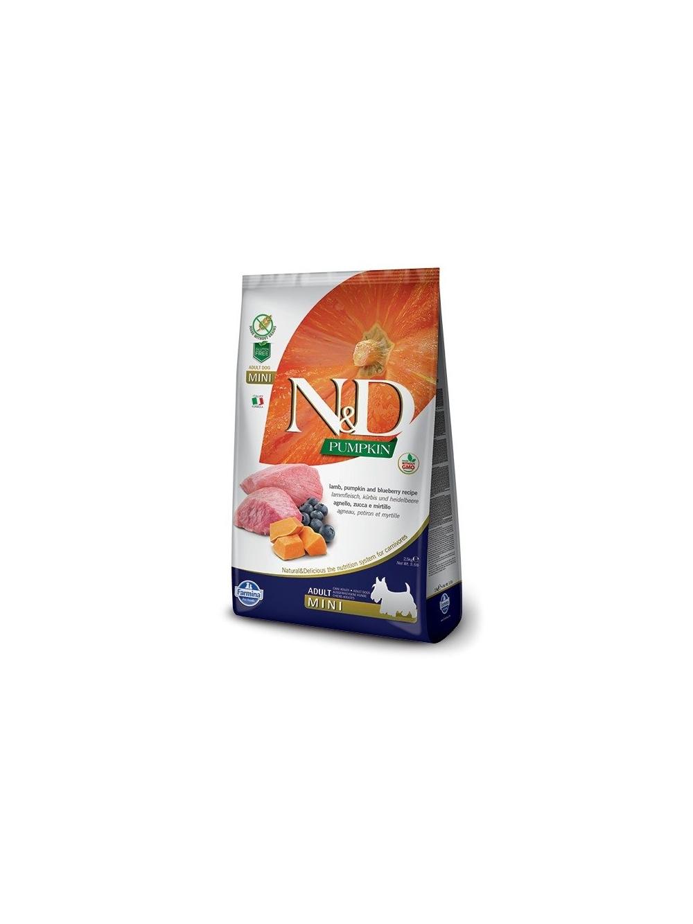 Farmina N&D Pumpkin Grain Free canine LAMB & BLUEBERRY ADULT MINI 7kg