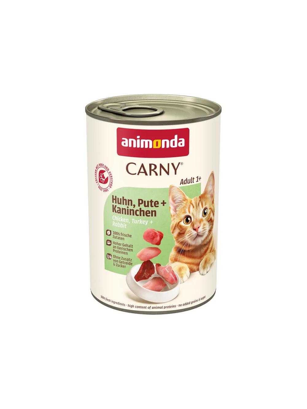 ANIMONDA Cat Carny Adult smak: wołowina indyk i królik 400g