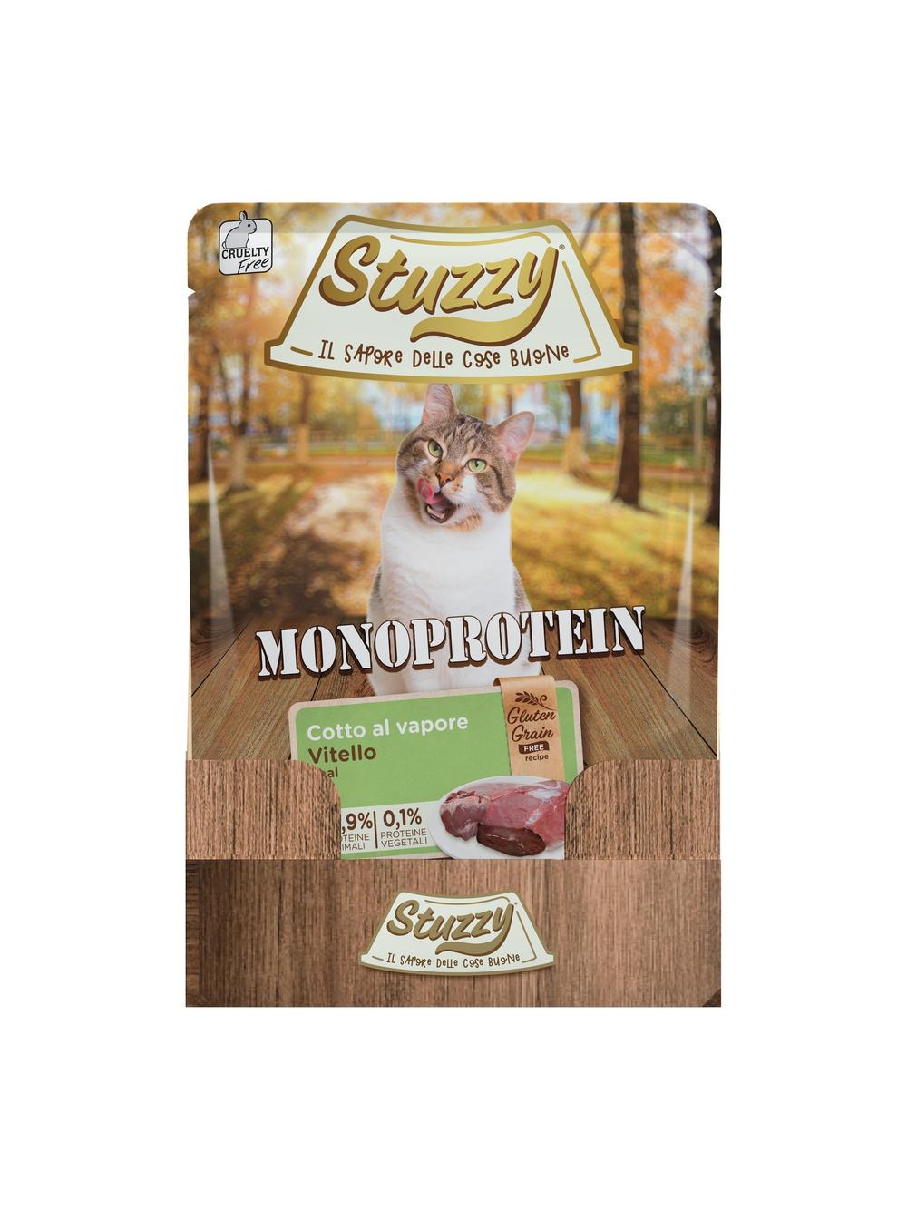 Stuzzy Monoprotein, karma mokra, dla kota, świeża cielęcina, 85 g, saszetka