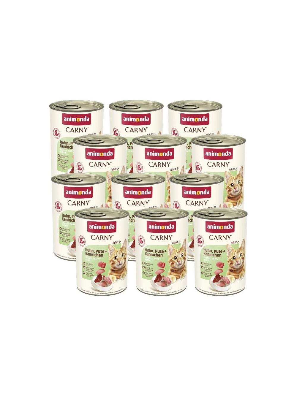 ANIMONDA Cat Carny Adult smak: kurczak, indyk, królik 12x400g