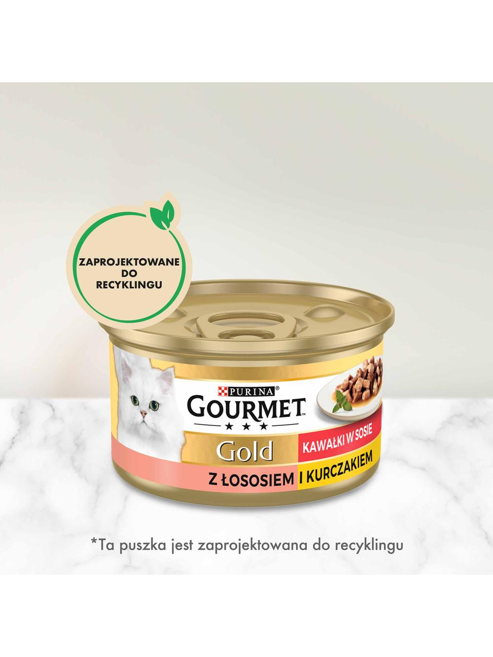 Purina Gourmet Gold łosoś/ kurczak w sosie 48x85g