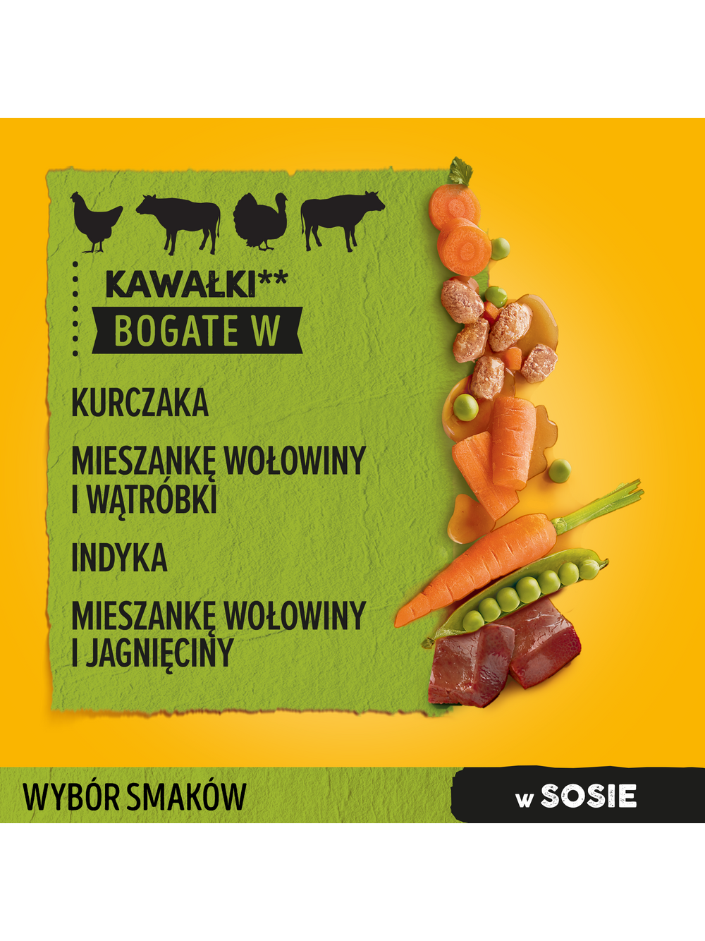 PEDIGREE Adult saszetka 12x100 g - Wybór Smaków z Warzywami w Sosie - mokra karma pełnoporcjowa dla dorosłych psów (kawałki bogate w kurczaka, kawałki bogate w mieszankę wołowiny i wątróbki, kawałki bogate w indyka)