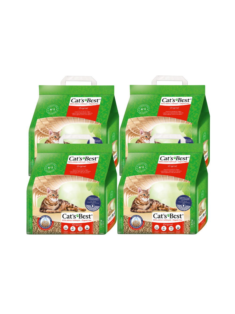 JRS Cats Best Eko Plus - Żwirek Drewniany Zbrylający 4x10l / 4,3kg