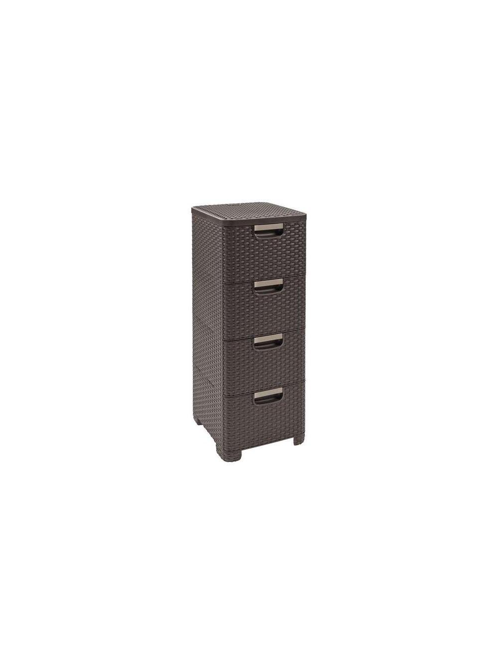 Curver Regał z szufladami 4x14L STYLE ciemny brąz