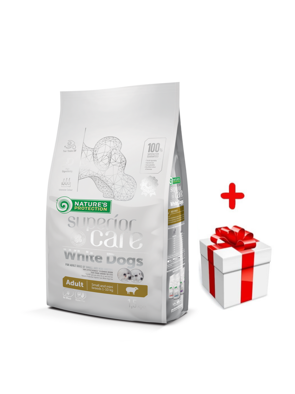 NATURES PROTECTION Superior Care White Dogs Adult 1,5kg + niespodzianka dla psa GRATIS!
