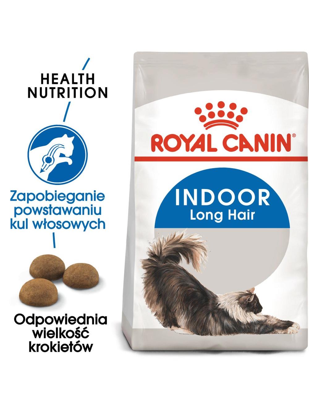 ROYAL CANIN  Indoor Long Hair 10kg karma sucha dla kotów dorosłych, długowłose, przebywających wyłącznie w domu  + niespodzianka dla kota GRATIS!