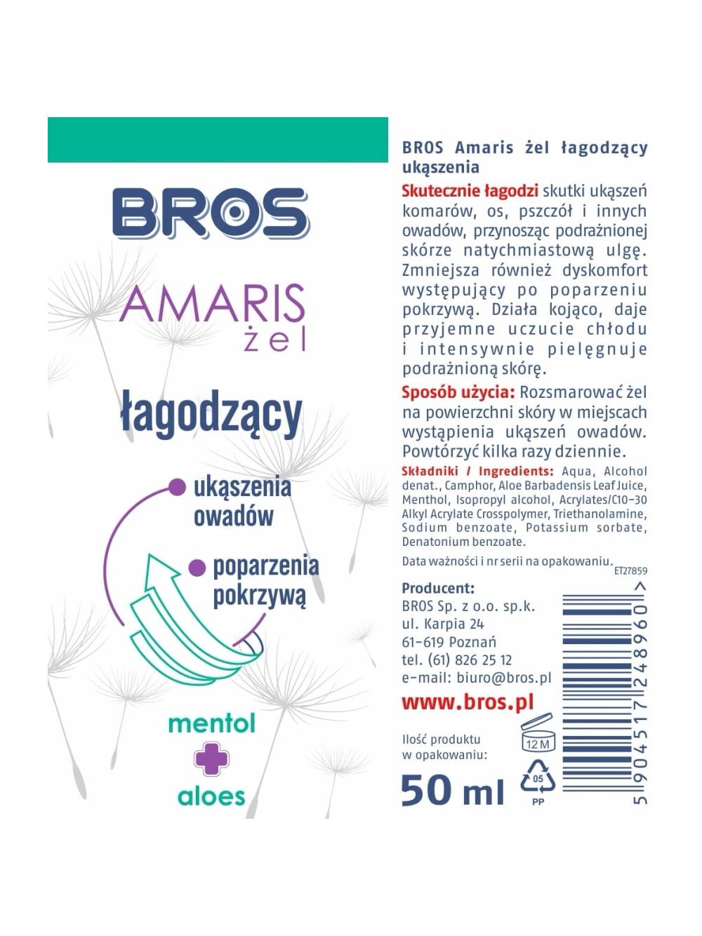 BROS Amaris - żel łagodzący ukąszenia 50ml