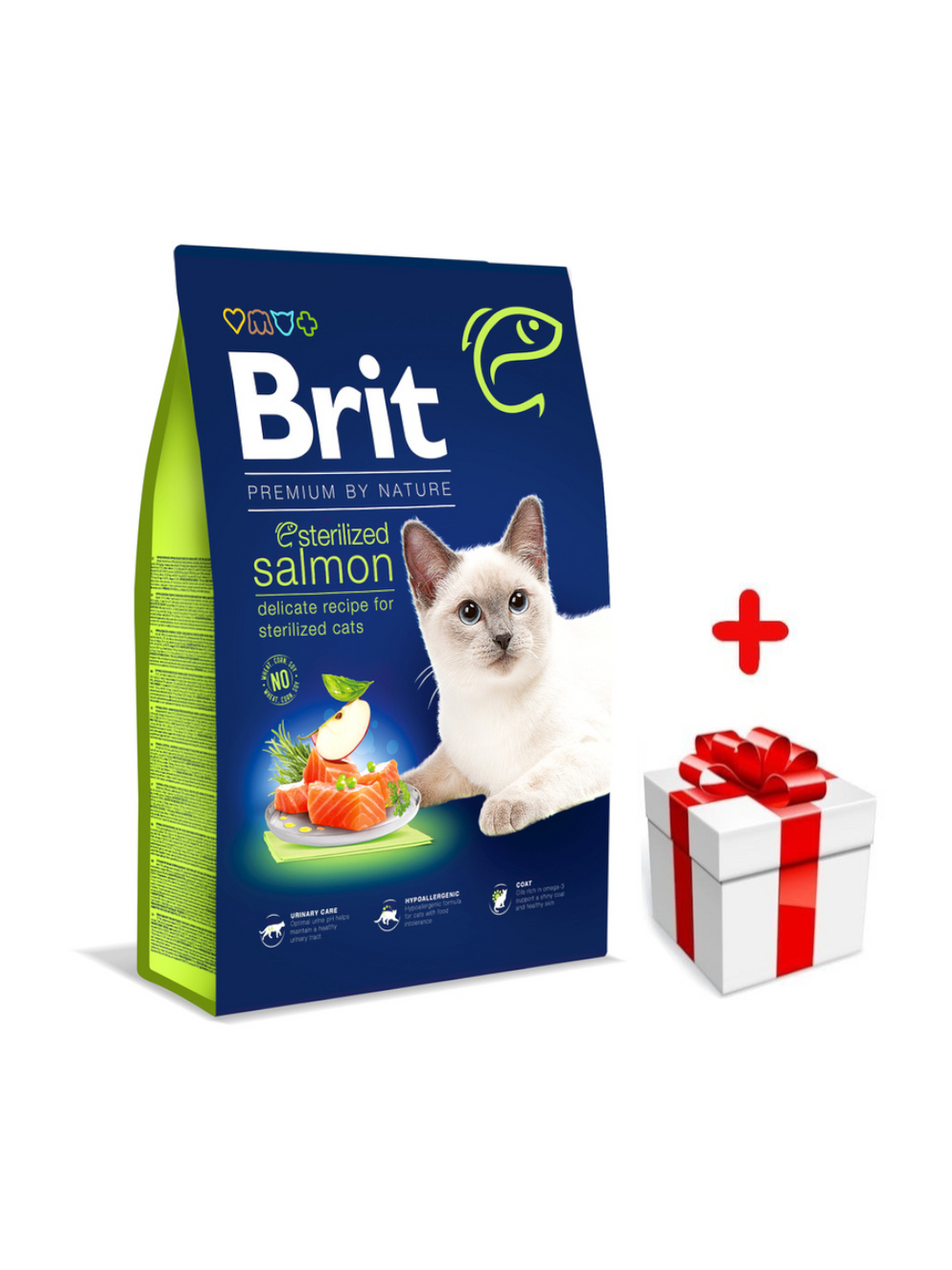BRIT Cat Premium By Nature Sterilised Salmon 1,5kg + niespodzianka dla kota GRATIS!