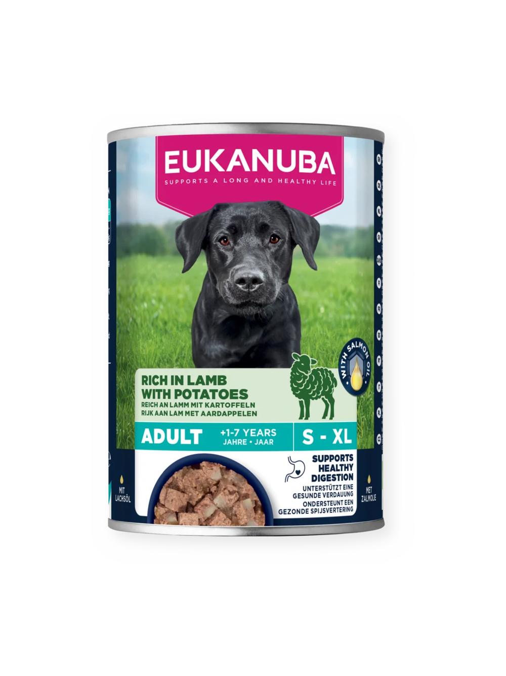 EUKANUBA Mokra karma dla psów dorosłych, bogata w jagnięcinę i ziemniaki 6x400g + 400g Gratis