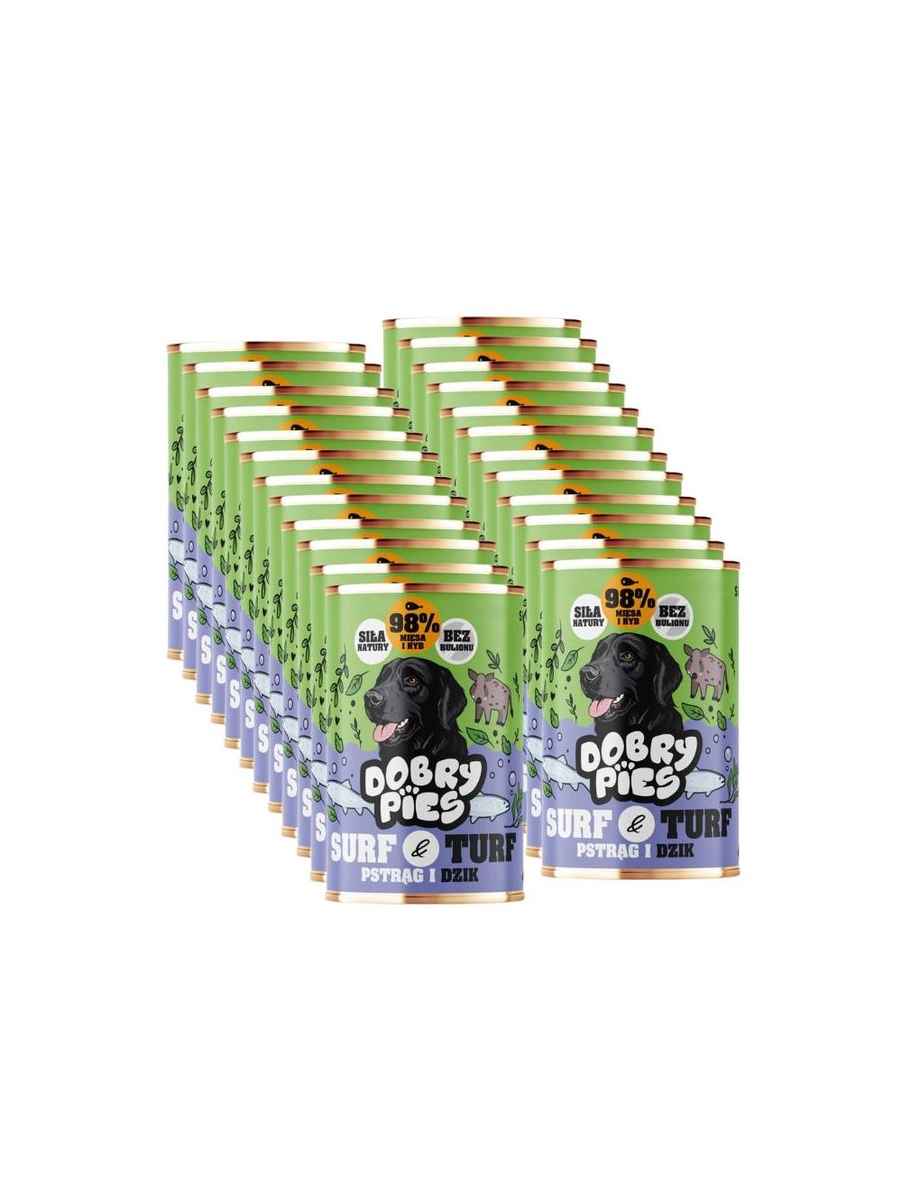 Dobry Pies Pstrąg i dzik 24x400g