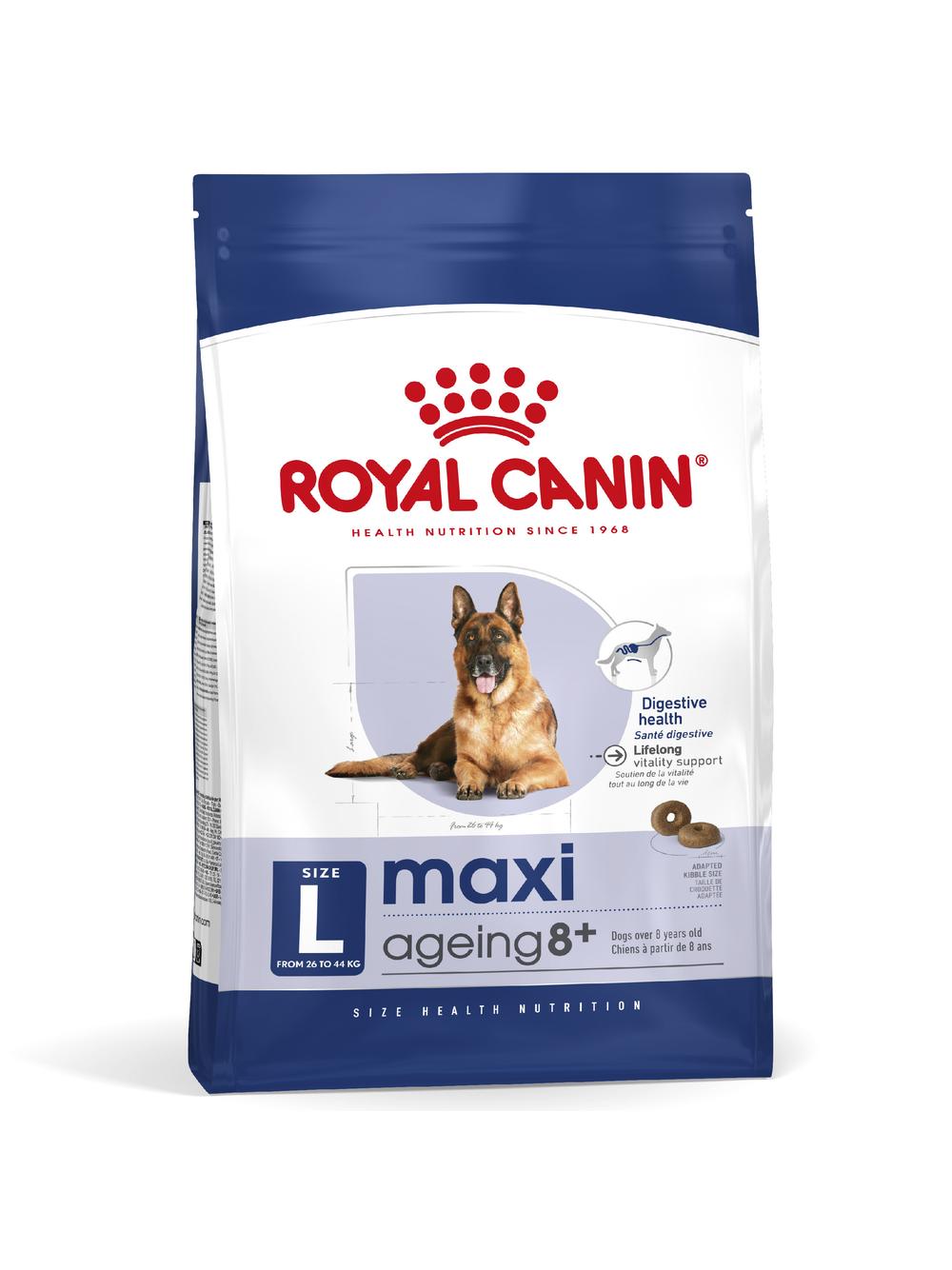 ROYAL CANIN Maxi Ageing 8+ 14,4kg karma sucha dla psów dojrzałych, po 8 roku życia, ras dużych / 14,4kg / Opakowanie uszkodzone (6930,9562) !!!