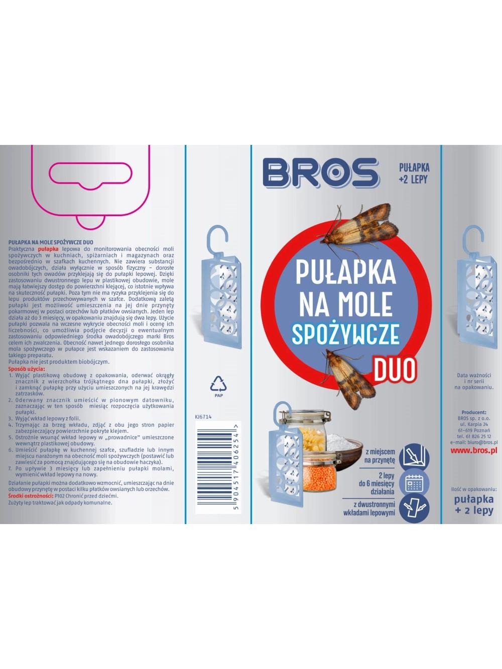 BROS Pułapka na mole spożywcze DUO