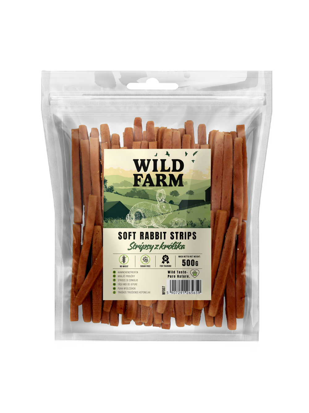 WILD FARM Stripsy z królika 500g przysmak dla psa