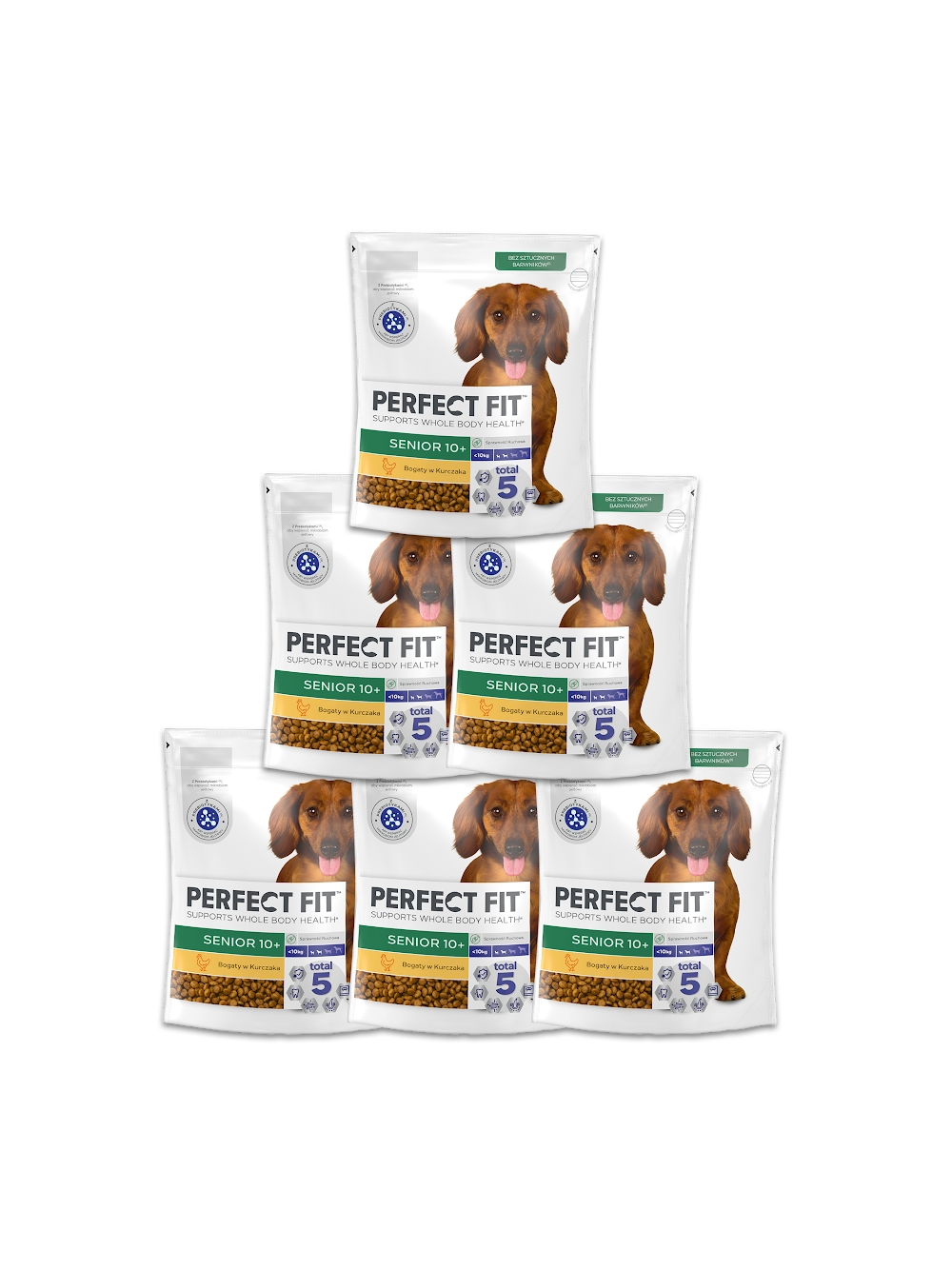 Perfect Fit™ Senior 10+ 6x825g – sucha karma pełnoporcjowa dla psów małych ras powyżej 10 lat, bogata w kurczaka