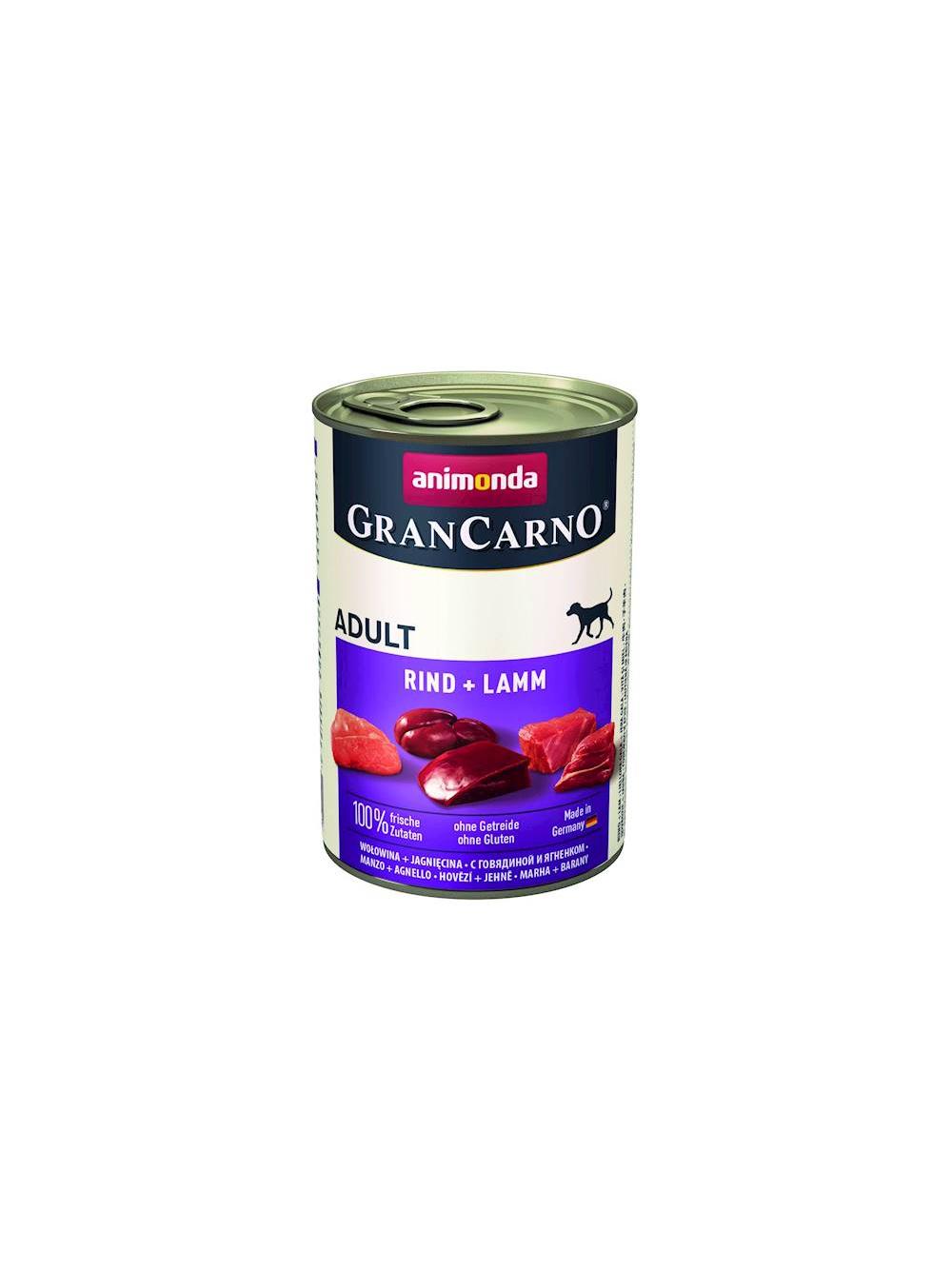 ANIMONDA GranCarno Adult Dog smak: Wołowina + jagnięcina 18x400g