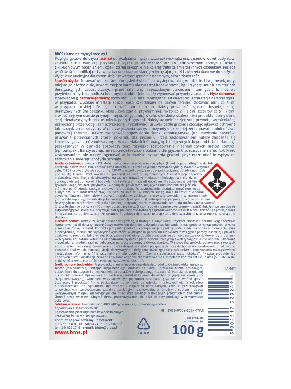 BROS - ziarno na myszy i szczury 100g