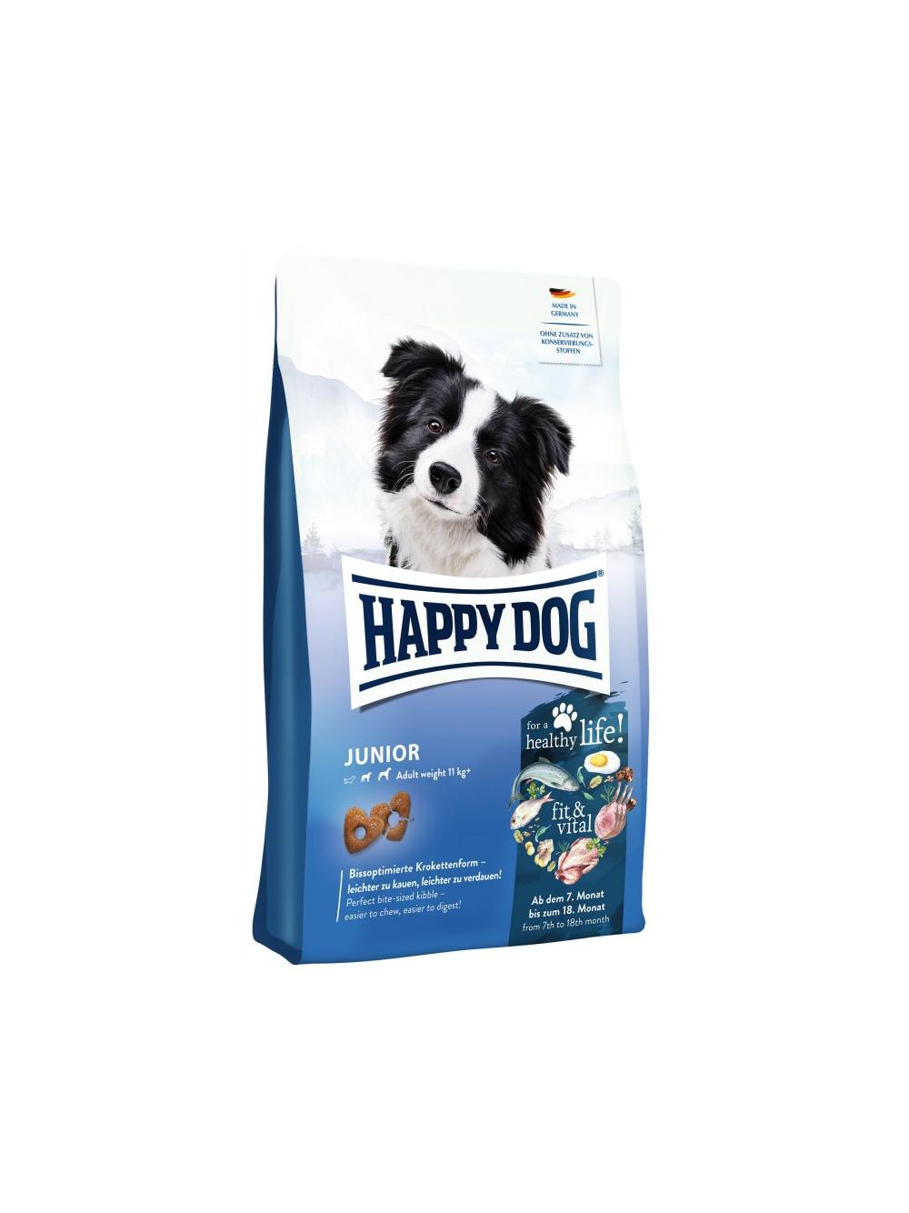 HAPPY DOG FitVital Junior, sucha karma, dla szczeniąt, 7-18 miesięcy, 10 kg / Opakowanie uszkodzone (2559,4836,5135,7185)