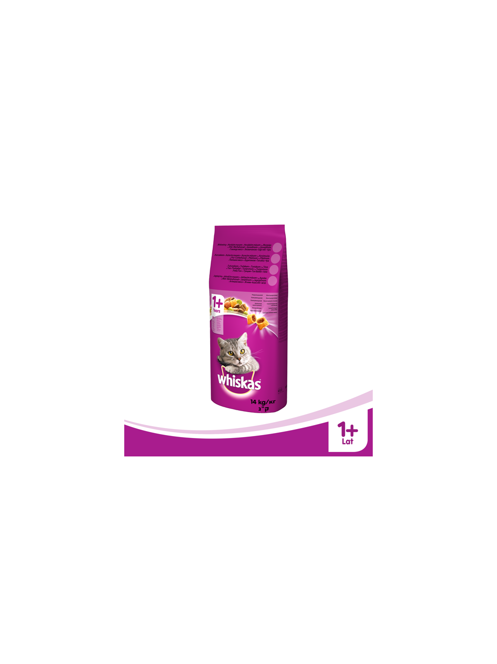 WHISKAS Adult 14 kg - sucha karma dla dorosłego kota, z pyszną wołowiną + niespodzianka dla kota GRATIS!!!