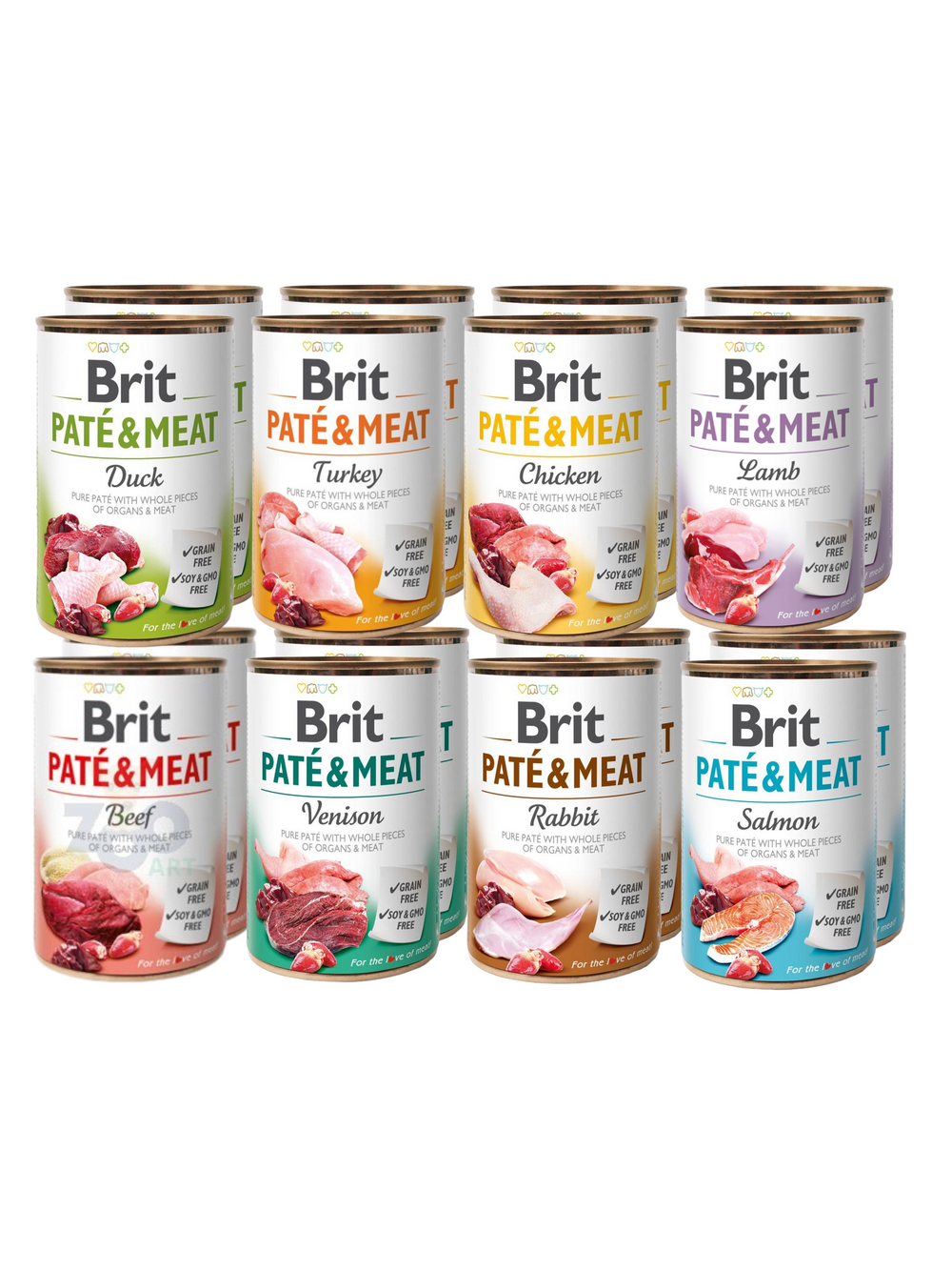 BRIT PATE & MEAT Mix  16x400g 8 Smaków