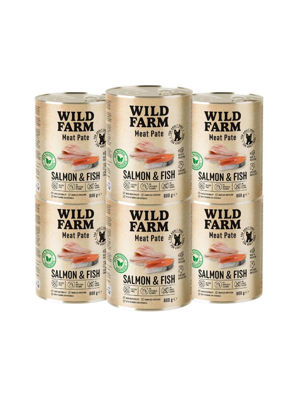 WILD FARM Pate Salmon & Fish 6x800g bezglutenowa karma dla psa