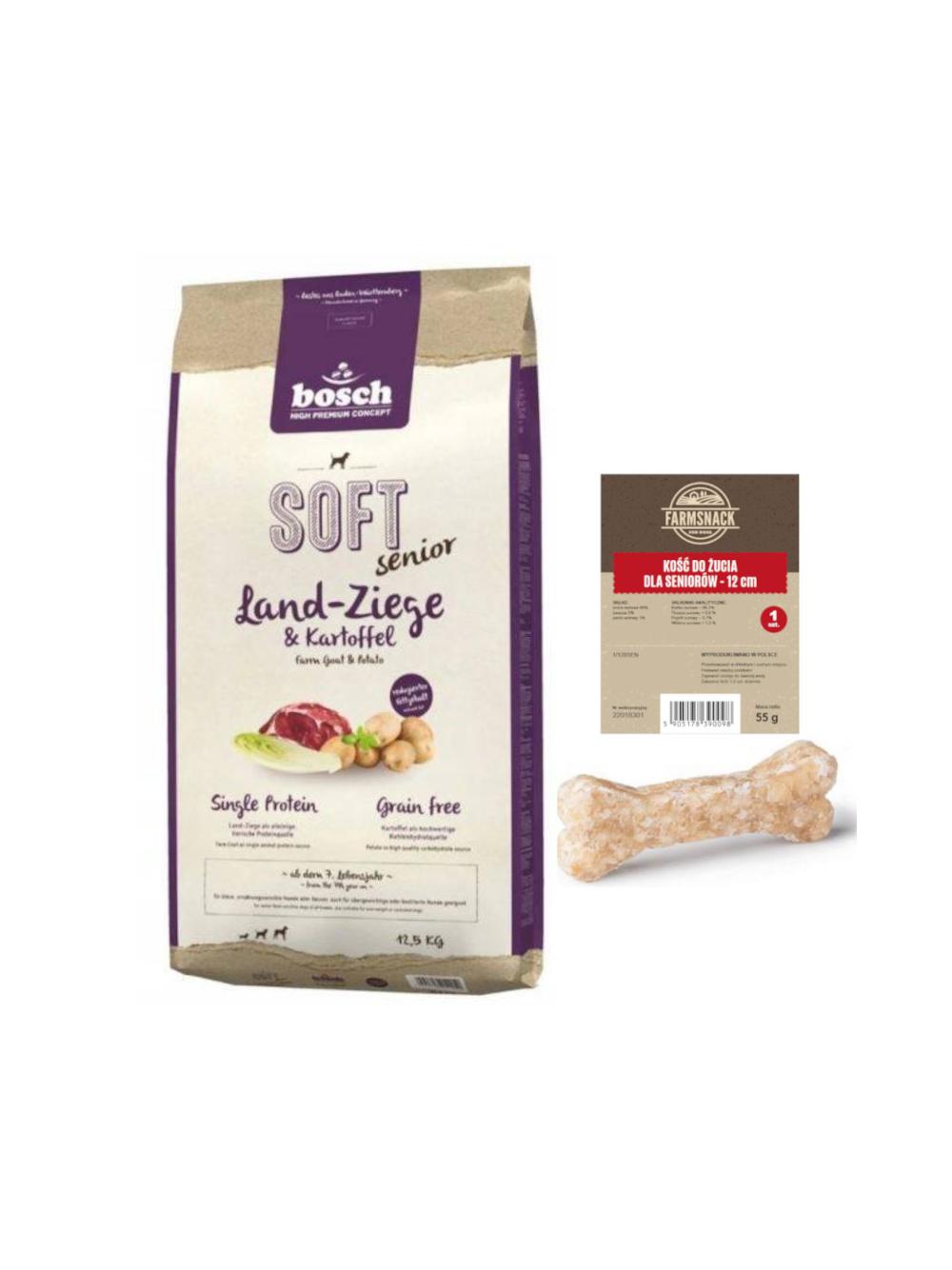 Bosch Soft Senior Kozina&Ziemniak 12,5kg + Kość do żucia dla seniorów 12cm